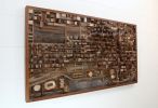 Chicago Cityscape 54"x30" wood wall sculpture | Wall Hangings by Craig Forget | 948 Lakeshore Rd 107 in Essex. Item made of oak wood works with mid century modern & contemporary style