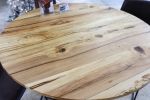 Round Spalted Maple Bar Pub Table with Black Steel Legs | Cocktail Table in Tables by Hazel Oak Farms. Item made of wood with steel