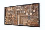 Circuit Board: Wood wall sculpture | Wall Hangings by Craig Forget. Item composed of oak wood in mid century modern or contemporary style