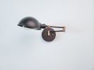 Swing Arm Adjustable Wall Light - Matte Black & Brass | Sconces by Retro Steam Works. Item made of metal works with industrial style