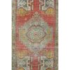 Geometric Tribal Vintage Turkish Oushak Rug Runner Handwoven | Runner Rug in Rugs by Vintage Pillows Store. Item made of cotton with fiber