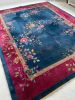 GLOWING Antique Art Deco Asian Botanical Garden | Magenta | Area Rug in Rugs by The Loom House. Item composed of fiber