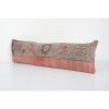 Extra Long Turkish Lumbar Rug Pillow, Faded Floral Copper Tu | Cushion in Pillows by Vintage Pillows Store