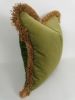 Olive green velvet pillow // green velvet cushion // green | Pillows by Velvet Fringe