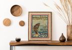 Fish Art, Vintage Kitchen Decor, Rustic Cabin Decor, Antique | Prints by Capricorn Press. Item composed of paper in boho or minimalism style