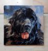 Custom pet portrait painting original, Black dog painting | Oil And Acrylic Painting in Paintings by Natart. Item made of canvas & synthetic compatible with contemporary style