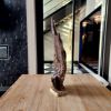 Driftwood Art Sculpture "Wing Dip" Mounted on a Marble Base | Sculptures by Sculptured By Nature  By John Walker. Item made of wood works with minimalism style