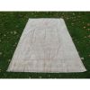 1950s Vintage Konya Karapinar Abstract Design Wool Handwoven | Area Rug in Rugs by Vintage Pillows Store. Item made of cotton with fiber