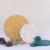 Round Terrazzo 16" - Deep Jungle Green | Coaster in Tableware by Tropico Studio. Item composed of stoneware