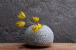 Round Moon vase- sea urchin | Vases & Vessels by Laima Ceramics. Item made of stoneware