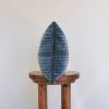 High Pile Blue Chenille Squares Lumbar Pillow 12x18 | Pillows by Vantage Design