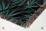 IVI Cannabis Vine Jacquard Woven Blanket | Linens & Bedding by Sean Martorana. Item composed of cotton