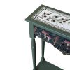 Hand-Painted Whimsical Botanical Console Table, Forest Mushroom Design | Tables by Birds and Gardens Inc. Item made of maple wood compatible with mid century modern and country & farmhouse style