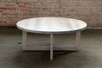 Round Grey Wood Coffee Table in Stained Urban Oak | Tables by Alabama Sawyer. Item made of wood