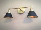 Bathroom Vanity Sconce - Brass & Black Sconce Light | Sconces by Retro Steam Works. Item made of metal works with industrial style