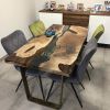 Custom Made Epoxy Table with Clear Resin | Dining Table in Tables by Ironscustomwood. Item composed of walnut & metal