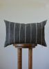 Vintage Army Fabric with Black Cotton Stripe Pillow 14x22 | Pillows by Vantage Design