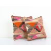 Anatolian Striped Geometric Kilim Rug Pillow Cover, Set of T | Cushion in Pillows by Vintage Pillows Store