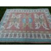 Vintage Turkish Oushak Rug With Soft Color Hand Knotted Rug | Area Rug in Rugs by Vintage Pillows Store. Item composed of cotton & fiber
