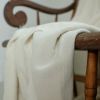 Ivory French Wool Boucle End Blanket 63x118 | Throw in Linens & Bedding by Vantage Design