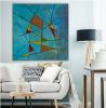 Abstract midcentury modern painting minimalist mcm painting | Oil And Acrylic Painting in Paintings by Berez Art. Item composed of canvas compatible with minimalism and mid century modern style