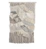 Ivory Grey Hand Knitted Wool Wall Hanging, Boho Textured Tapestry Decor | Wall Hangings by Swiflo