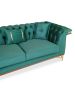 Un Jasmin , 87''  Rolled Arm Sofa, Emerald Green Velvet Upho | Couch in Couches & Sofas by Art De Vie Furniture