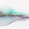 Framed Abstract Watercolor Landscape: Coastal Wall Art (5x7 Matted to 8x10) | Paintings by Susi Schuele Art