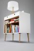 Modern White Bookcase Credenza with Drawer | Storage by Manuel Barrera Habitables. Item composed of walnut
