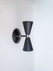 2-Arm Linear Modern Wall Sconce Matte Black and Brushed | Sconces by Retro Steam Works. Item made of metal works with industrial style