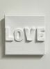 Mini Love 4" x 4" | Mixed Media in Paintings by Emeline Tate. Item made of canvas & synthetic