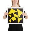 Framed Print - Golden Fracture - Geometric Minimalist | Work by Eman's Gallery