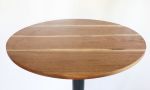 Modern Round Walnut Pub Table | Cocktail Table in Tables by Hazel Oak Farms. Item made of walnut with steel