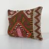 Anatolian Lumbar Jajim Kilim Rug Pillow, Handcrafted Vintage | Cushion in Pillows by Vintage Pillows Store
