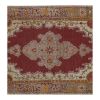 Vintage Red and Pink Turkish Oushak Rug - Kitchen Rug | Area Rug in Rugs by Vintage Pillows Store. Item made of fiber