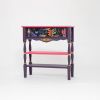Narrow Tropical Birds Console Table, Handcrafted Solid Wood Entryway Table, Artisan Painted Accent Furniture | Tables by Birds and Gardens Inc. Item composed of maple wood