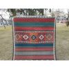 Foyer Size Vintage Handwoven Kurdish Wide Kilim Rug Runner | Area Rug in Rugs by Vintage Pillows Store. Item made of cotton with fiber