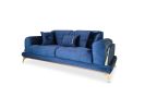 Un Perce-Neige , 87''  Round Arm Sofa, Royal Blue Velvet Uph | Couch in Couches & Sofas by Art De Vie Furniture