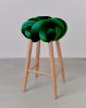 Emerald Green Velvet Knot Bar Stool | Chairs by Knots Studio. Item made of wood with fabric