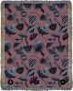 IVI - Mushroom Jacquard Woven Blanket - Blue Pink | Linens & Bedding by Sean Martorana. Item composed of cotton