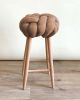 Chocolate Brown Vegan Suede Knot Bar Stool | Chairs by Knots Studio. Item composed of wood and fabric
