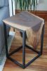 Live Edge Walnut Waterfall Cube Side Table | Tables by Hazel Oak Farms. Item composed of walnut and metal