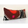 12" x 32"  Turkish Suzani Cushion Cover, Faded Suzani Pillow | Pillows by Vintage Pillows Store. Item made of fabric