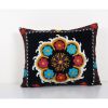 Turkish Velvet Suzani Bench Cushion Cover, Square Suzani Pil | Pillows by Vintage Pillows Store