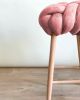 Rose Pink Vegan Suede Knot Bar Stool | Chairs by Knots Studio. Item made of walnut with fabric