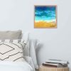 Framed Print - Mystic Sea - Fluid Abstract Ocean Gold Art | Work by Eman's Gallery