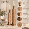 Defne Oak Candle Holders Set, Handmade Wooden Candlesticks, Scandinavian Home Decor Gifts, Housewarming Gift | Decorative Objects by Vesta Corte