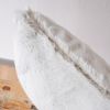 White Faux Fur with Greige Undertone Lumbar Pillow 14x22 | Pillows by Vantage Design