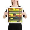 Framed Print - City in Grids - Geometric Abstract Urban | Work by Eman's Gallery
