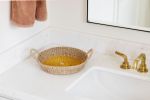 Woven Round Tray I Yellow | Decorative Tray in Decorative Objects by NEEPA HUT. Item composed of fiber
